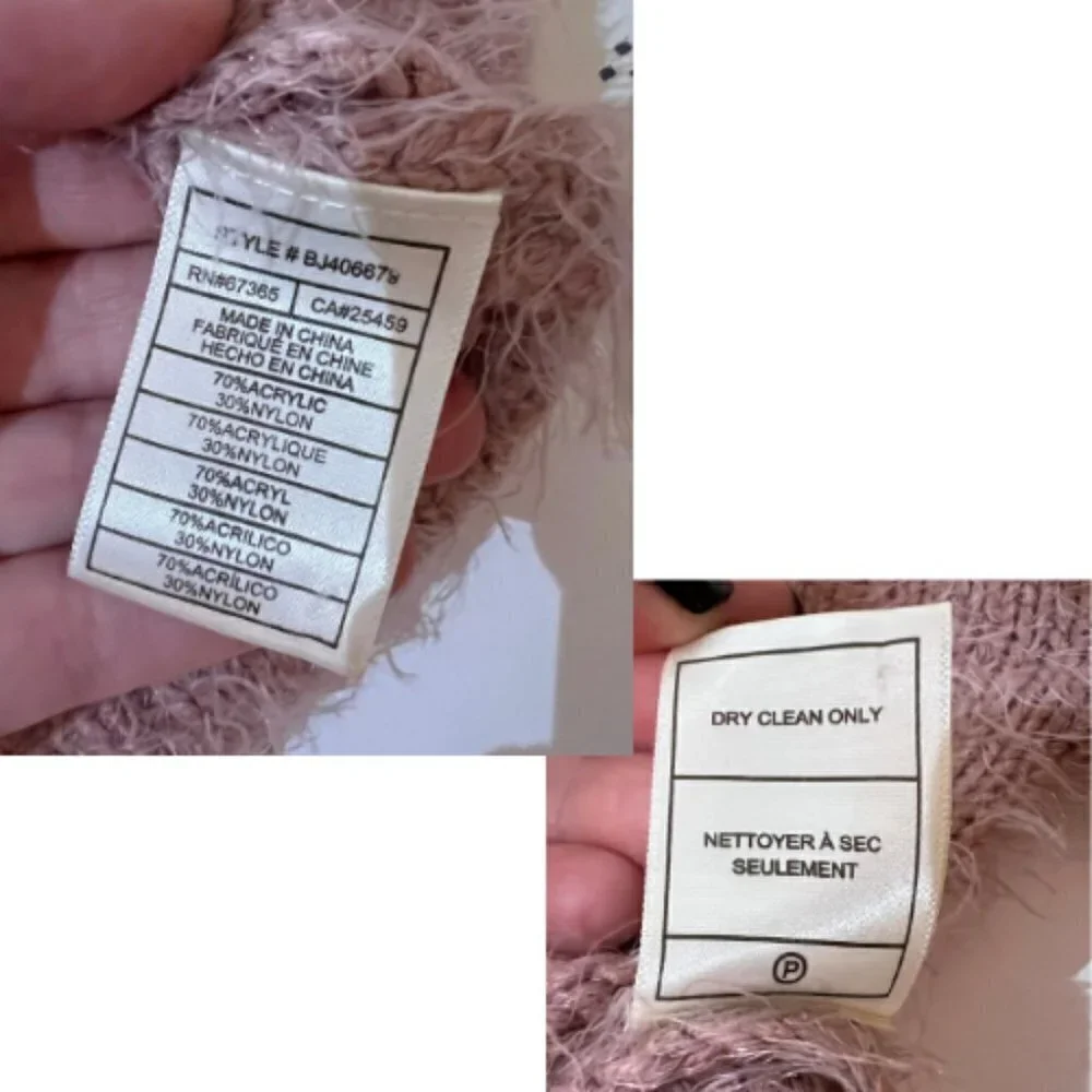 BB DAKOTA Feelin' Lashy Eyelash Cable Knit Sweater Rose Quartz Size XS